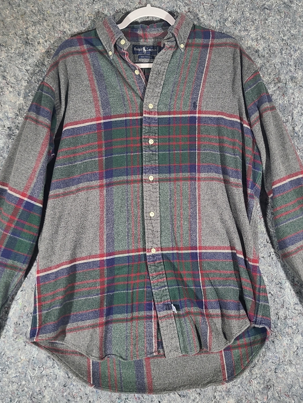 Ralph Lauren Gray Plaid Button-Down Shirt - Men's